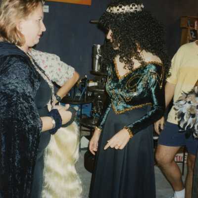 Unknown people dressed up.