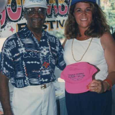 Unknown woman and man at the Goombay festival.