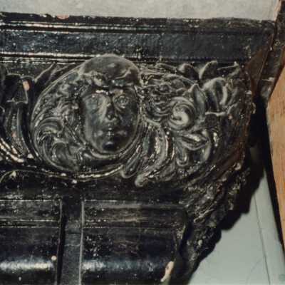 Terra cotta detail work on one of the fire places.