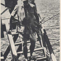 Ernest Hemingway with Fishing Rods