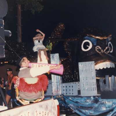 Floats in the parade.