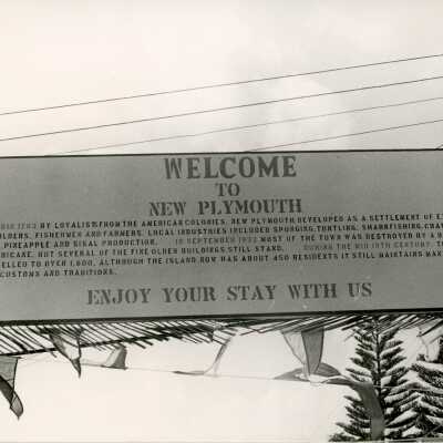 A 'Welcome to New Plymouth' Sign