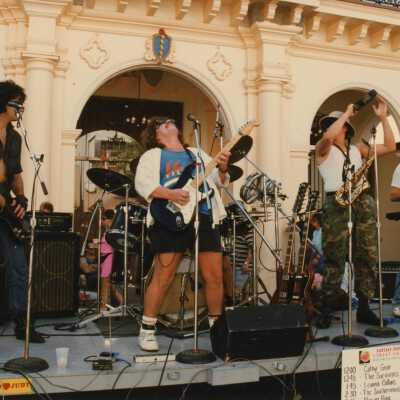 An unknown band on stage.