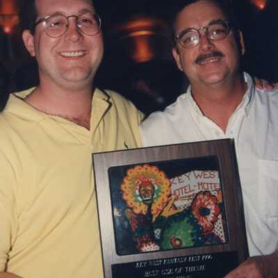 Two unknown men at the Call of the Wild award ceremony.