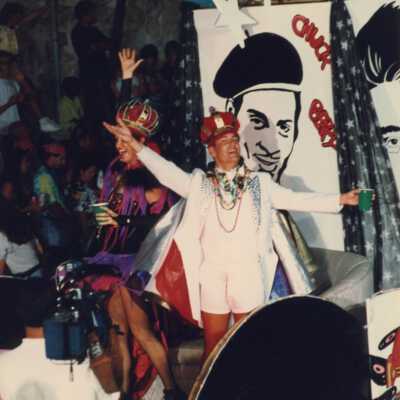 Tom Luna on a float.