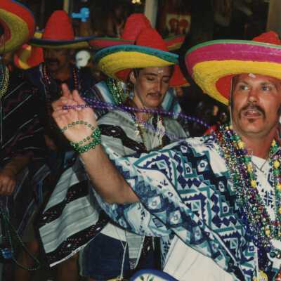 Unknown people dressed up.