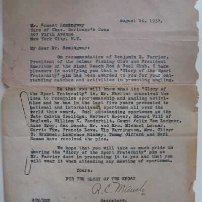 Belmar Fishing Club Letter