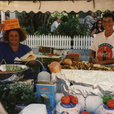 A vendor at the FF street fair.