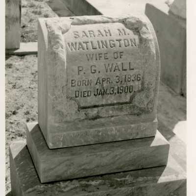Headstone for Sarah M. Watlington