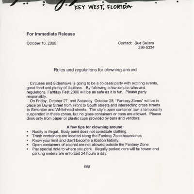 Public Service Announcement about the rules and regulations for clowning around.