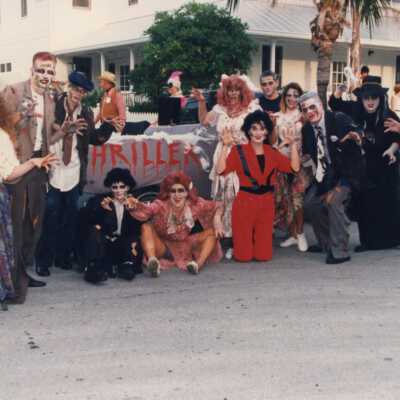 Unknown people dressed up.