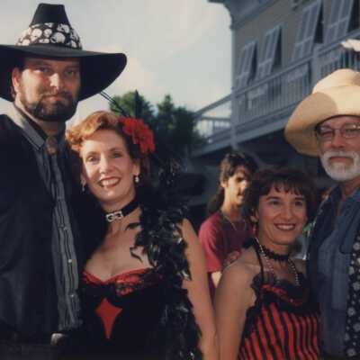 Unknown people dressed up.