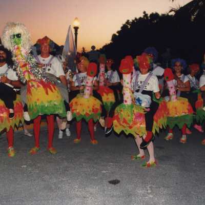 Unknown people dressed up.