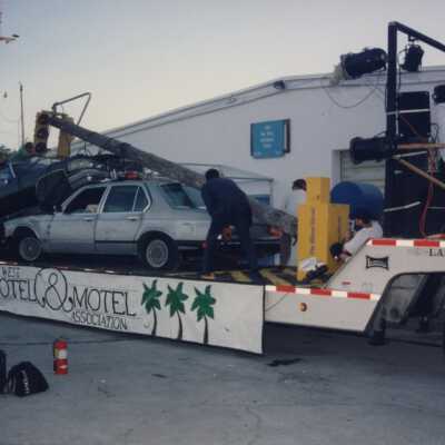 A float that will be in parade that reads, Key West Hotel & Motel association.