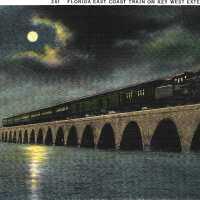 Florida East Coast Train on Key West Extension at Night