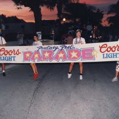 The main Fantasy Fest parade banner.