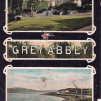 Grey Abbey. Strangford Lough and Scrabo Tower
