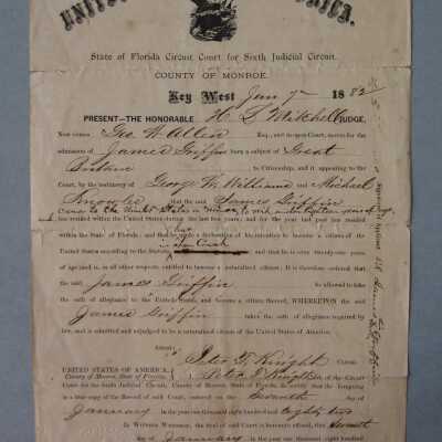 U.S. Citizen Certificate for James Griffin