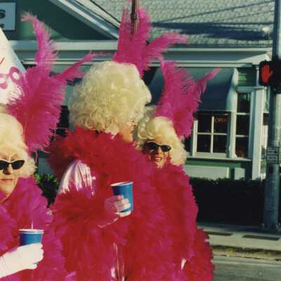 Unknown people dressed up.