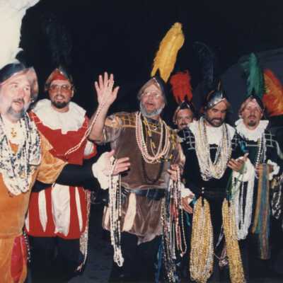 Unknown men dressed up.