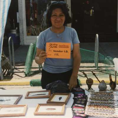 A vendor at the FF street fair.