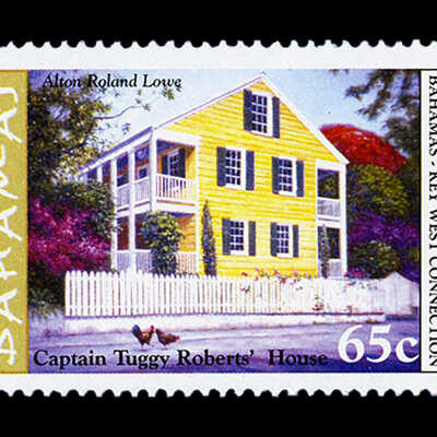 Key West - Bahamas Connection Postage Stamp Captain Tuggy Roberts' House
