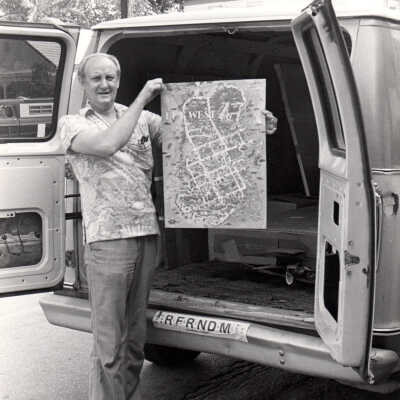 Unknown man with a Key West map