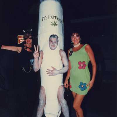 Unknown people dressed up.