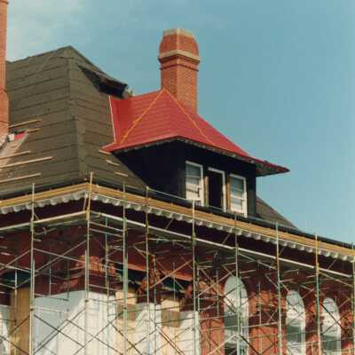 The exterior of the second floor.