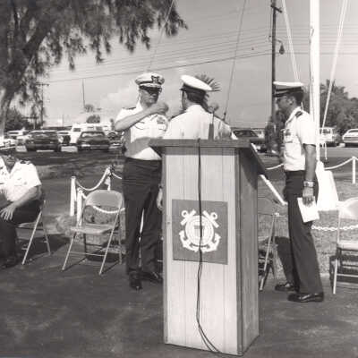 US Coast Guard change of command in 1977