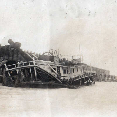 Wrecked Riverboat Belonging to the Overseas Railway