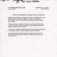 Press release asking for sponsors.