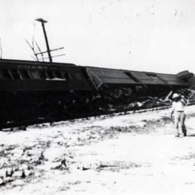 Hurricane-damaged railroad
