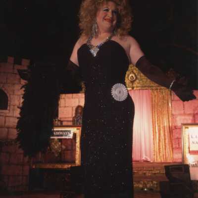 An unknown person dressed up.