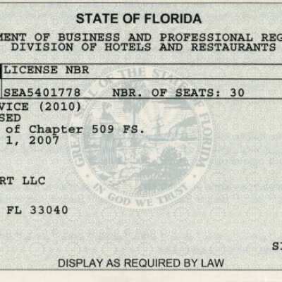 Division of Hotels and Restaurants License for Atlantic Shores: Copyright: @ Key West Art & Historical Society; Origformat: Print-Photographic