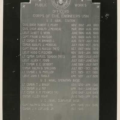 A sign that list corps of Civil Engineers