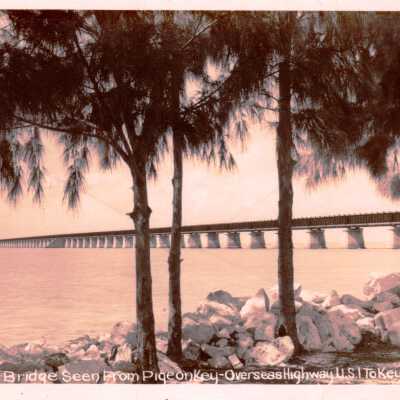 Seven Mile Bridge Seen from Pigeon Key - Overseas Highway U.S. 1 to Key West, Fla.