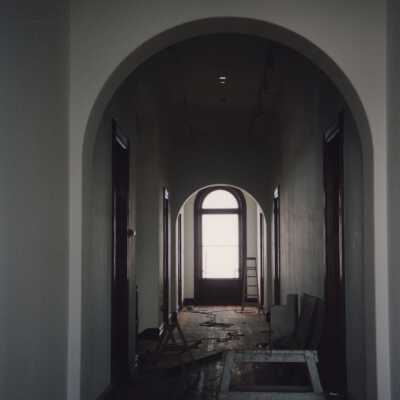Looking down the hallway of the second floor.