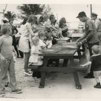 A group of unknown people at a get together