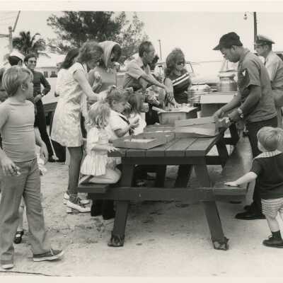 A group of unknown people at a get together