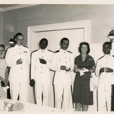 A group of unknown people at a party