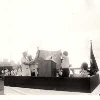 Group with Conch Republic flag