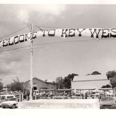 A 'Welcome to Key West' Banner Over Mallory Square