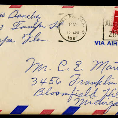 Envelope Addressed to Charles Martin from Mario Sanchez