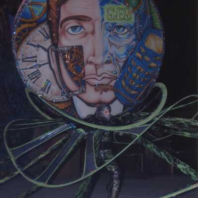 An unknown person dressed up.