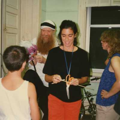 A group of unknown people talking.