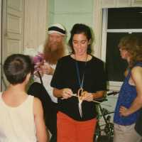 A group of unknown people talking.