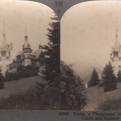 Stereoview of a castle in Rumania