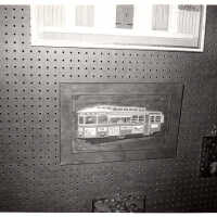 Artwork depicting a trolley