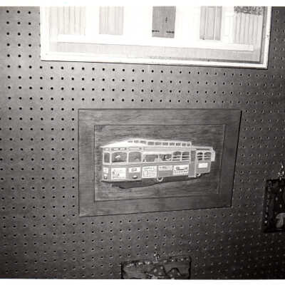 Artwork depicting a trolley